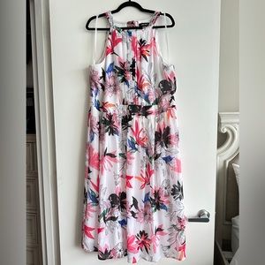 Nine West tropical print midi dress